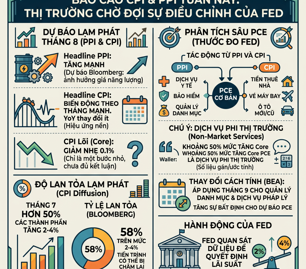 Thị Trường Chờ Đợi Dữ Liệu CPI và PPI: Đâu Là Tín Hiệu Quyết Định Bước Đi Của Fed?