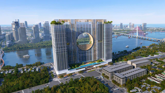 Việt Nam sắp có tòa tháp cao 183m với "Cổng Trăng" khổng lồ khoét giữa thân, bên dưới là sân khấu ngoài trời gần 20.000 chỗ hướng ra sông Hàn- Ảnh 4. Việt Nam sắp có tòa tháp cao 183m với "Cổng Trăng" khổng lồ khoét giữa thân, bên dưới là sân khấu ngoài trời gần 20.000 chỗ hướng ra sông Hàn- Ảnh 4.